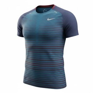 Nike Teal and Maroon Striped Running Tee